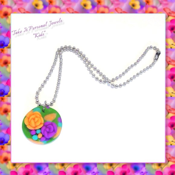 Girl's Spring Flower Pendant Necklace